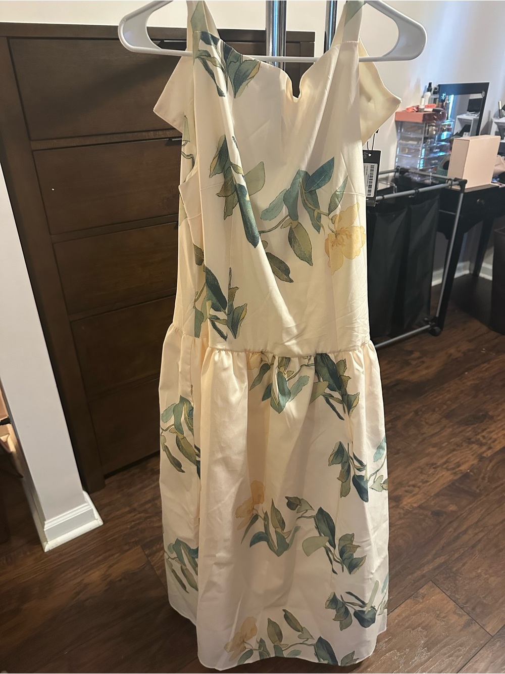 Cream Floral Sleeveless Midi Dress - PrettyLittleThing NWT